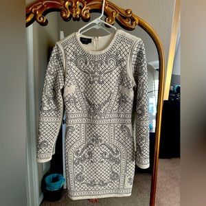 White beaded mini dress